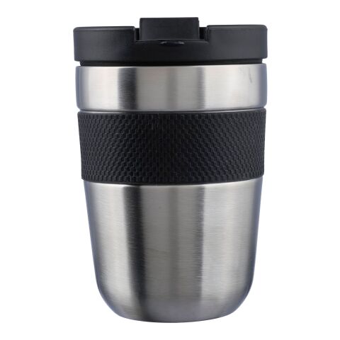 Stainless steel double-walled drinking mug 300 ml Keith black/silver | No Branding | not available | not available