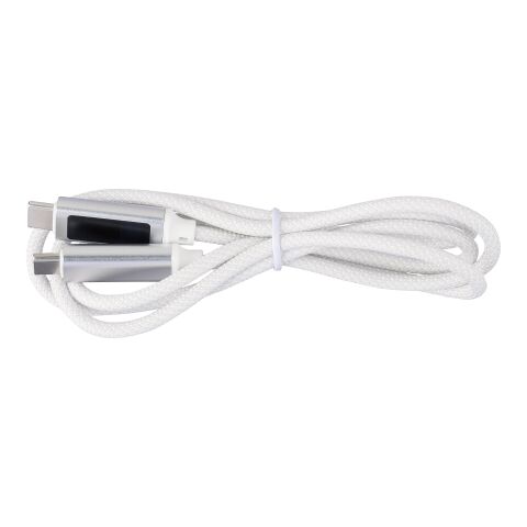 Nylon fabric charging cable 65W Claudia white | No Branding | not available | not available