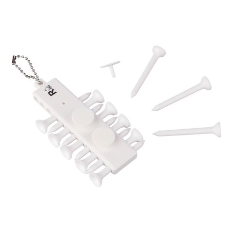Recycled ABS golf tee set Aveline white | No Branding | not available | not available