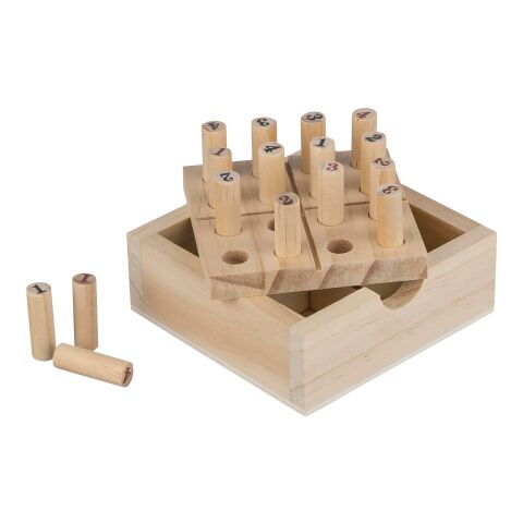 Pine wooden mini Sudoku set Kenza brown | No Branding