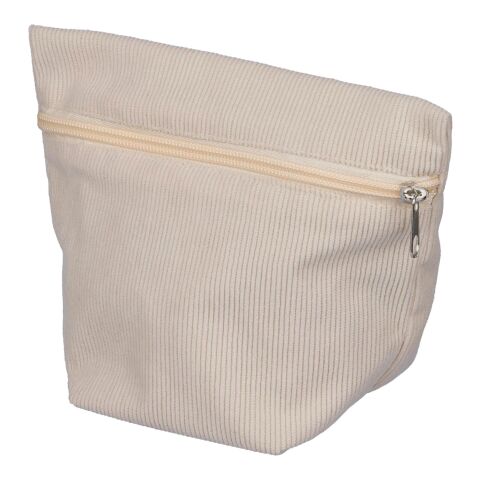 Corduroy zippered cosmetic pouch Tia grey | No Branding