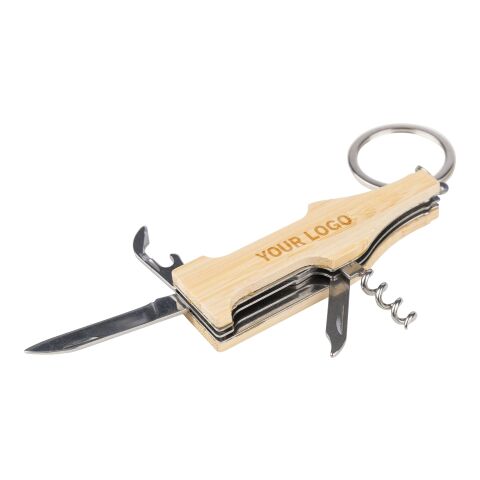 Bamboo multitool keychain Inaya brown | No Branding