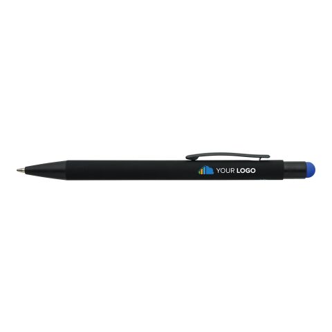 Recycled aluminium rubberized ballpen Formentera cobalt blue | No Branding | not available | not available