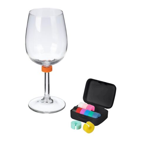 Wine glass marker set Ringo | 12 pcs black