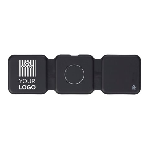 Wireless charger Trigo | Recycled | 3-in-1 black