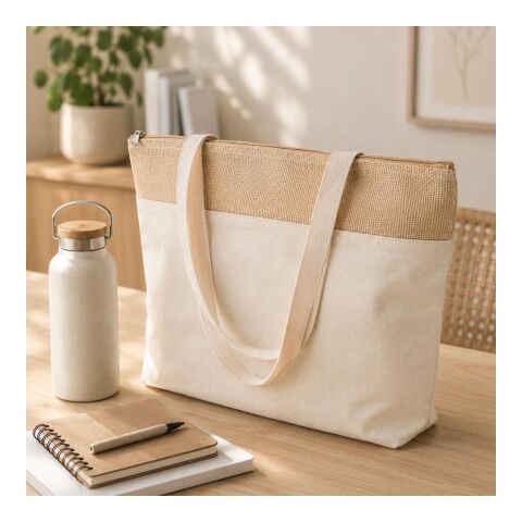 Cotton jute cooler bag Randy khaki