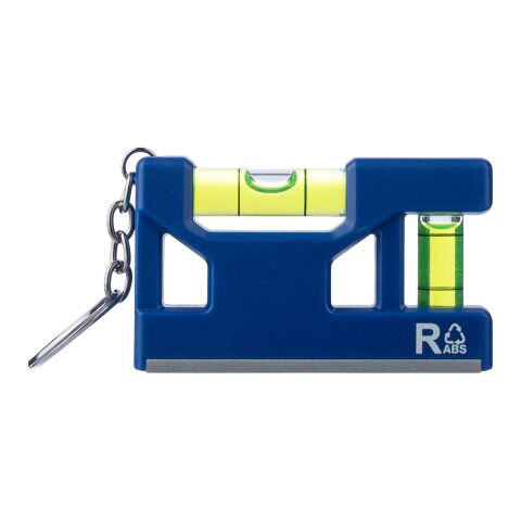 Recycled ABS spirit level keychain Indira cobalt blue