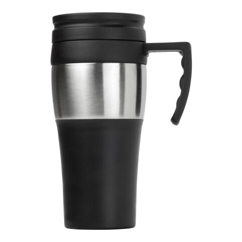 PP and stainless steel travel mug Karina black/silver | No Branding | not available | not available