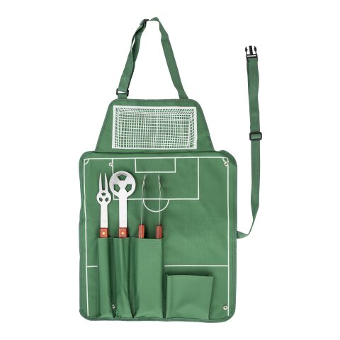 Apron with barbecue set Christina, Nylon (600D) green | No Branding | not available | not available
