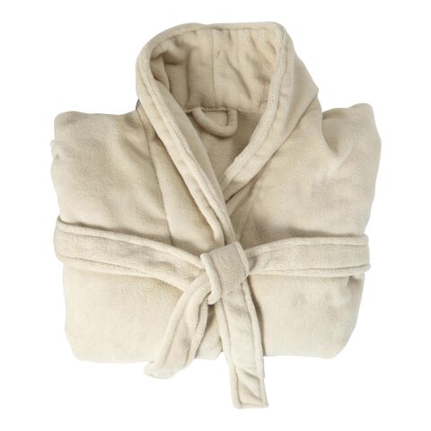 Fleece (210 gr/m²) bathrobe Derek beige | No Branding | not available | not available