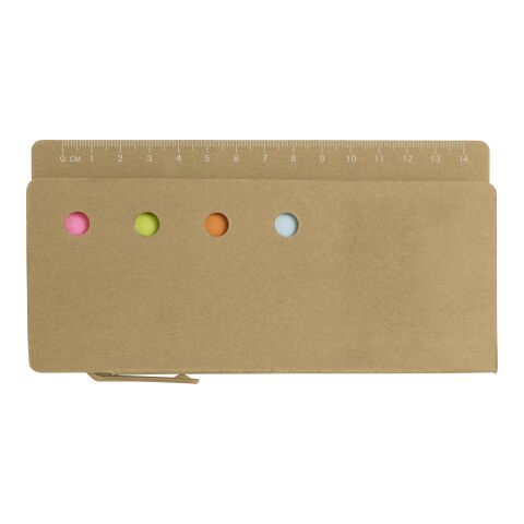 Cardboard memo holder with ruler Riva brown | No Branding | not available | not available