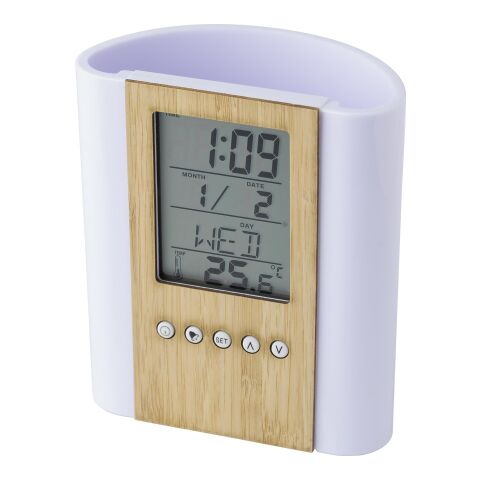 Bamboo penholder with clock Hassan bamboo | No Branding | not available | not available