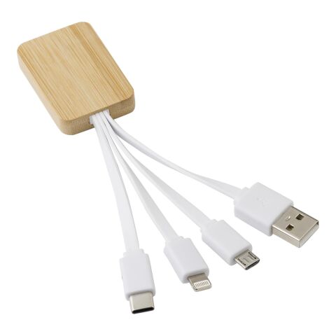 Bamboo charging cable Brandan white | No Branding | not available | not available