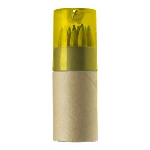 ABS and cardboard tube with pencils Terrence yellow | No Branding | not available | not available