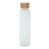 Lume 500 ml matte soda lime glass bottle with bamboo lid   Standard | white | No Branding | not available | not available
