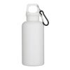 Oregon 400 ml solid colour RCS recycled plastic water bottle with carabiner  Standard | White | No Branding | not available | not available