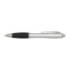 Nash RCS recycled plastic ballpoint pen with silver barrel and coloured grip (black ink) Standard | Solid black | No Branding | not available | not available