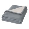 Springwood soft fleece and sherpa plaid blanket Standard | Grey-Off white | not available | No Branding | not available | not available | not available