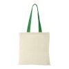 Nevada 100 g/m² cotton tote bag coloured handles Standard | Natural-Bright green | not available | No Branding | not available | not available | not available