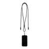 SMART 65W RPET charging cable with lanyard Solid black