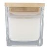 Ambra square glass candle with bamboo lid White