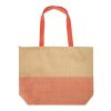 Rhythm straw paper large zipped tote bag 21L Brick