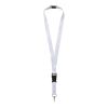 Balta recycled PET lanyard with safety buckle Solid black-White | 15mm | No Branding | not available | not available
