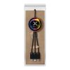 SCX.design C40 3-in-1 rPET light-up logo charging cable and 10W charging pad Wood-Solid black | Not applicable | No Branding | not available | not available