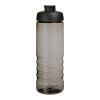 H2O Active® Eco Treble 750 ml flip lid sport bottle Charcoal-Solid black | No Branding | not available | not available