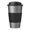 Americano® 350 ml tumbler with grip & spill-proof lid Silver-Solid black | Not applicable | No Branding | not available | not available