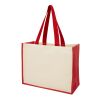 Varai 320 g/m² canvas and jute shopping tote bag Red | not available