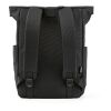 Rome backpack 12L rPET. Roll-top and velcro closure Solid black