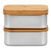 Vermeer Lunchbox rSS 1480ml with Bamboo lid and cutlery Silver | No Branding | not available | not available | not available