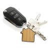 RCS recycled zinc alloy house keychain with bamboo silver-brown | No Branding | not available | not available