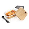 Glass lunchbox with bamboo lid White | No Branding | not available | not available