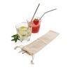 Reusable stainless steel 3 pcs straw set silver | No Branding | not available | not available