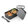 PP lunchbox with spork anthracite | No Branding | not available | not available