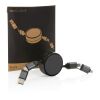 Terra RCS recycled aluminium retractable 6 in 1 cable grey | No Branding | not available | not available