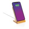 FSC®certified bamboo 5W wireless charging stand brown | No Branding | not available | not available