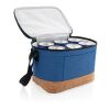 Two tone cooler bag with cork detail blue | No Branding | not available | not available