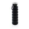 Leakproof collapsible silicone bottle with lid black | No Branding | not available | not available