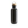 GRS RPET bottle with FSC bamboo lid and handle black | No Branding | not available | not available
