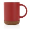 Ceramic mug with cork base red | No Branding | not available | not available