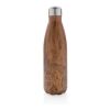 Vacuum insulated ss bottle with wood print brown | No Branding | not available | not available