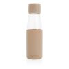 Ukiyo glass hydration tracking bottle with sleeve brown | No Branding | not available | not available