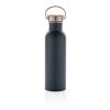Modern stainless steel bottle with bamboo lid blue | No Branding | not available | not available