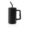 Cube RCS certified recycled steel mug 800ml black | No Branding | not available | not available