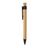 Bamboo pen with wheatstraw clip black | No Branding | not available | not available
