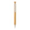 Bamboo pen with wheatstraw clip white | No Branding | not available | not available