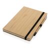 FSC® bamboo notebook and infinity pencil set brown | No Branding | not available | not available